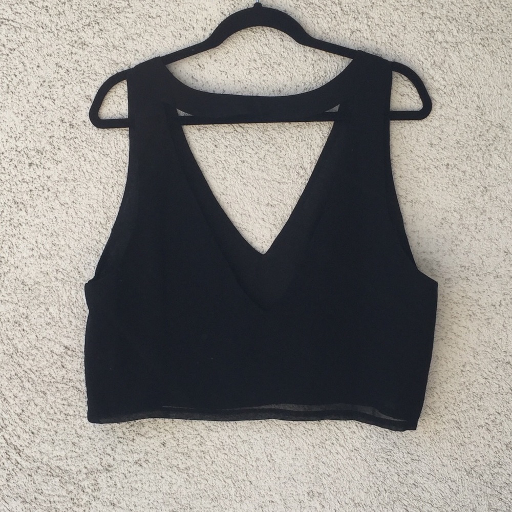 LF Sheer Cutout Crop Top